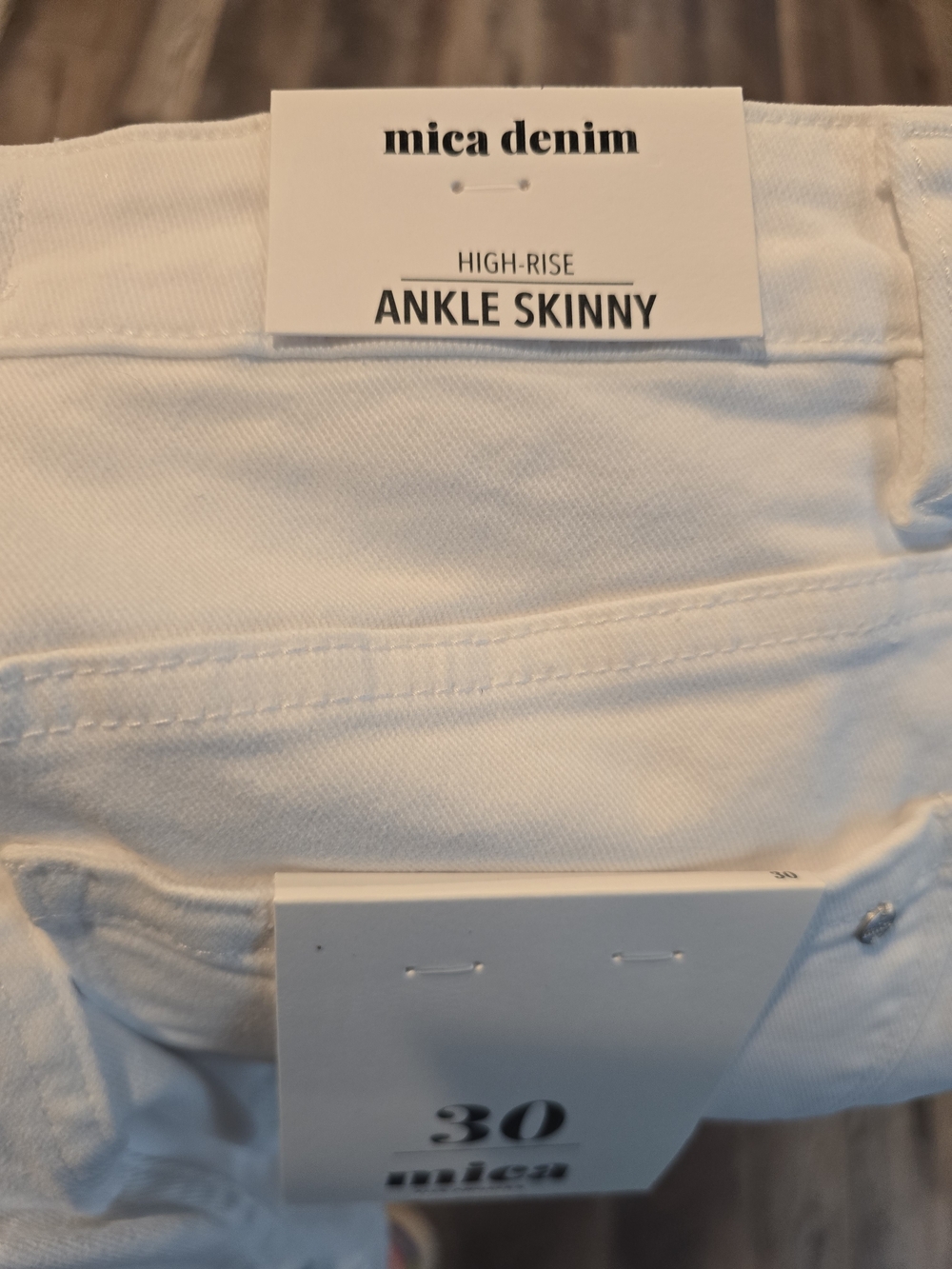 Mica Denim High-Rise Ankle Skinny Jeans in White - Picture 2 of 3
